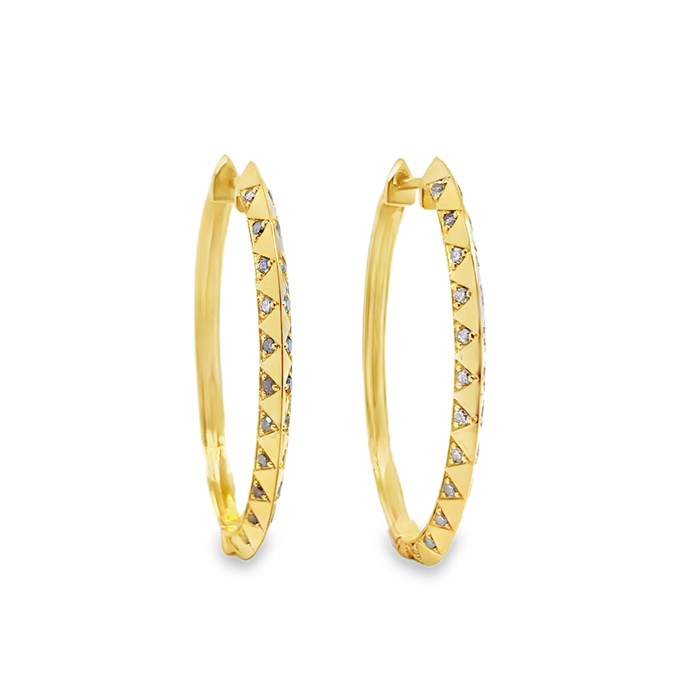 925 GP Champagne Diamond Hoop Earring