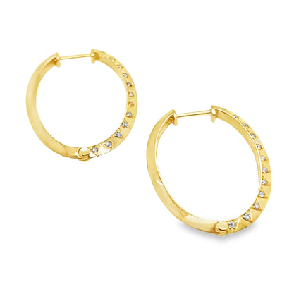925 GP Champagne Diamond Hoop Earring