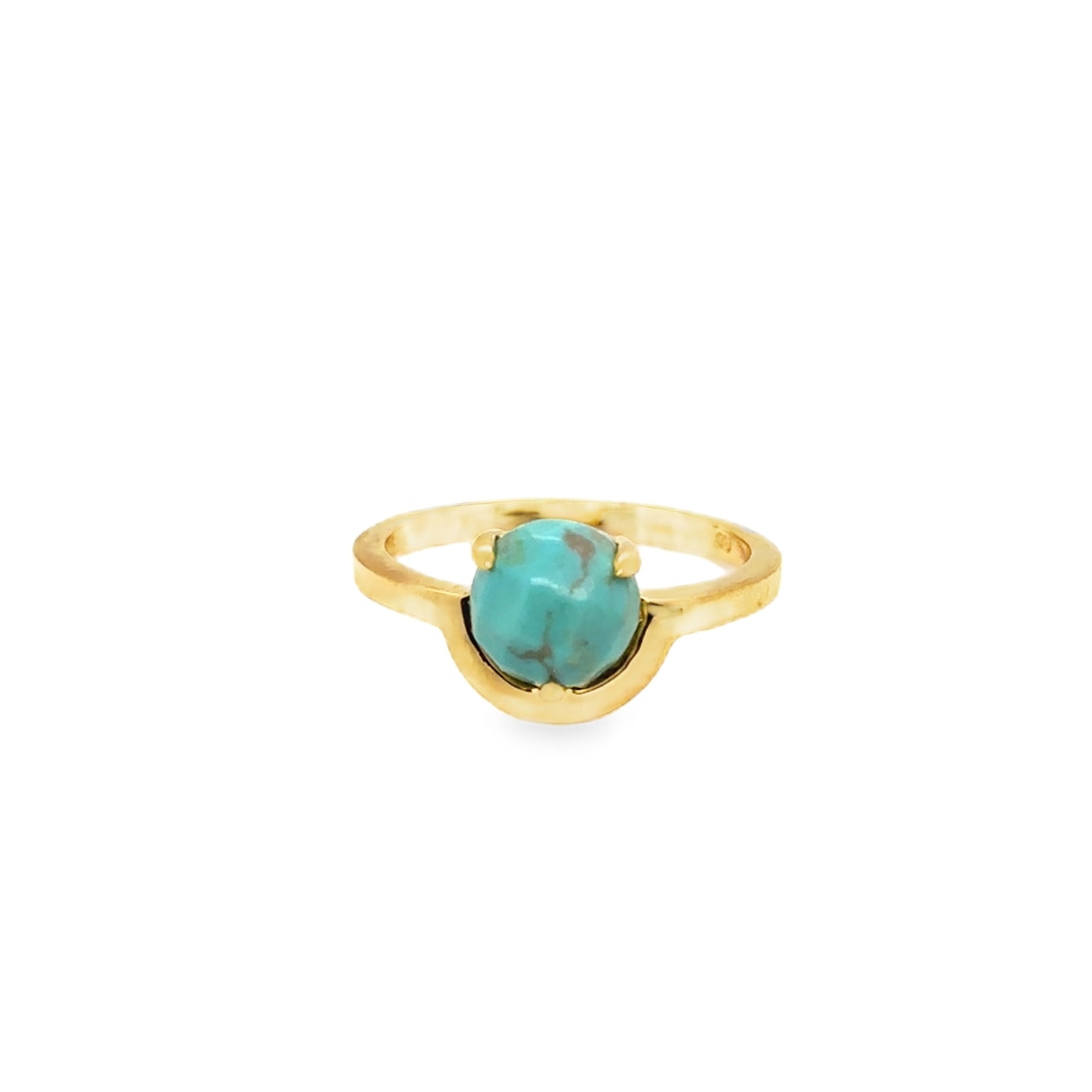 925 GP Turquoise Half Moon Ring