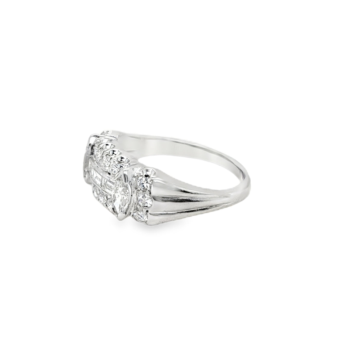 Platinum Art Deco Diamond Band