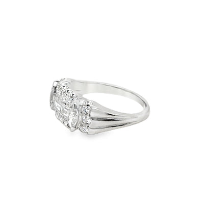 Platinum Art Deco Diamond Band