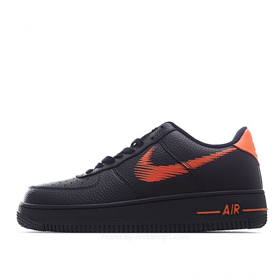 Nike Air Force 107 Black & Orange Low Top