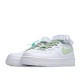 Nike Air Force 1 Mid Mid Top White and Green Reflective Gypsophila