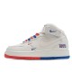 Nike Air Force 1 Mid07 Beige Blue Sneakers 3M Reflective