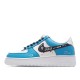 Nike Air Force 1 Low'07 White and Blue Low Top Sneakers