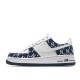 Nike Air Force 1'07 White and Blue Denim Print Panel