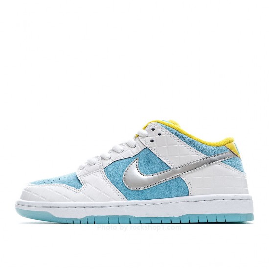 FTC Skateboarding x Nike SB Dunk Low Pro QSLAGOON PULSE Diamond Silver Ice Blue