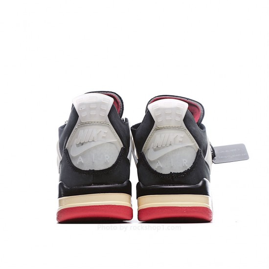 Air Jordan AJ4 RetroCream Cicada Wing Black Gray Red