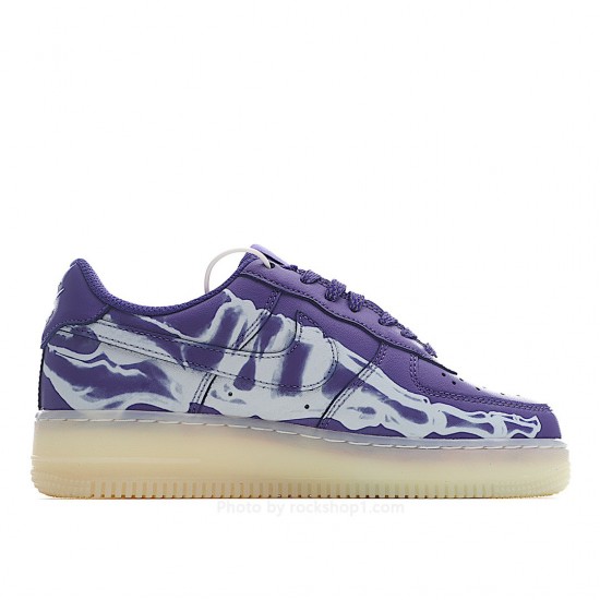 NikeAir Force 1 Skeleton Low Top Sneakers Purple