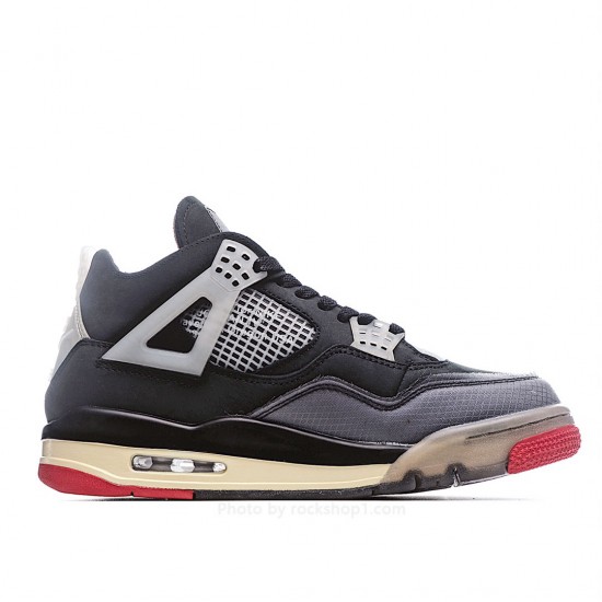 Air Jordan AJ4 RetroCream Cicada Wing Black Gray Red