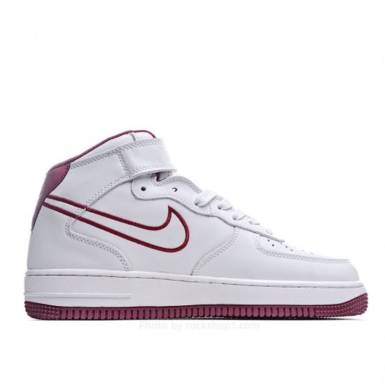 Nike Air Force1 white and red mid-top