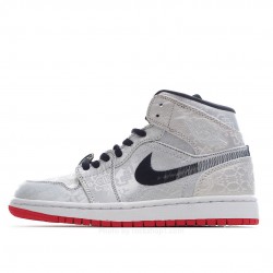 Clot x Air Jordan AJ1 Mid "Fearless" in white silk