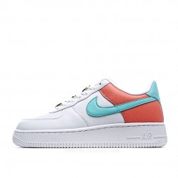 Nike Womens Air Force 1 07 SEWhite/Light Aqua Low Top Sneakers