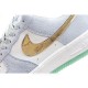 NikeAir Force 1 Low Top White Blue Gold