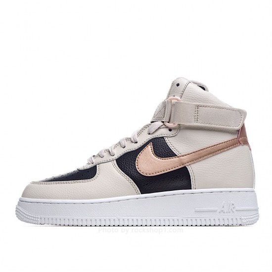 Nike Air Force 1 High High Top Milk Tea Black Rose Gold