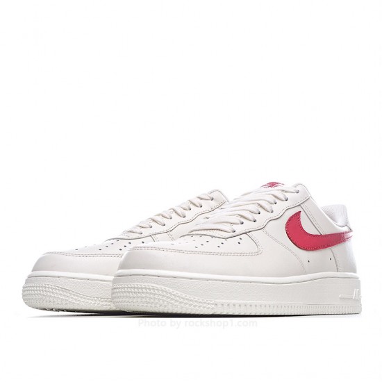 Nike Air Force 1 AF1 White and Red Sneakers