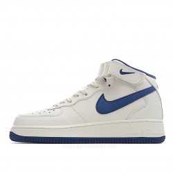 Nike Air Force 107 White and Blue Mid Top