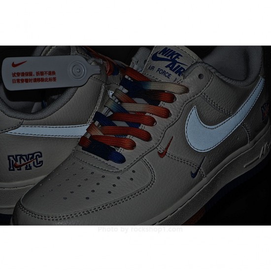 Nike Air Force 1 Low 07 Beige Red Blue Low Top Sneakers