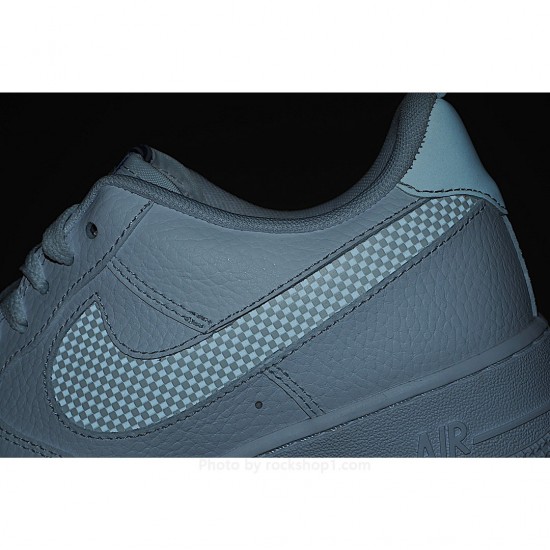 Nike Air Force 1 Low Top White and Blue Reflective