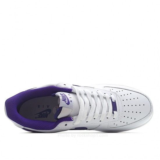 NikeAir Force 107 Low White Deep Purple Low Top