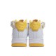 Nike Air Force1 White and Yellow Mid Top