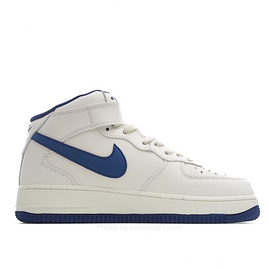 Nike Air Force 107 White and Blue Mid Top