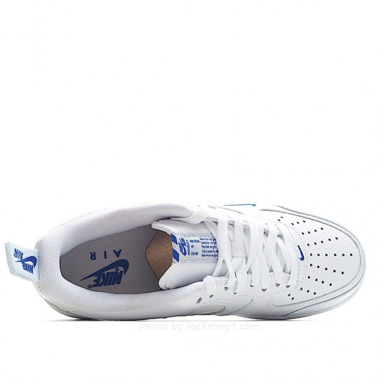 Nike Air Force 1 Low Top White and Blue Reflective