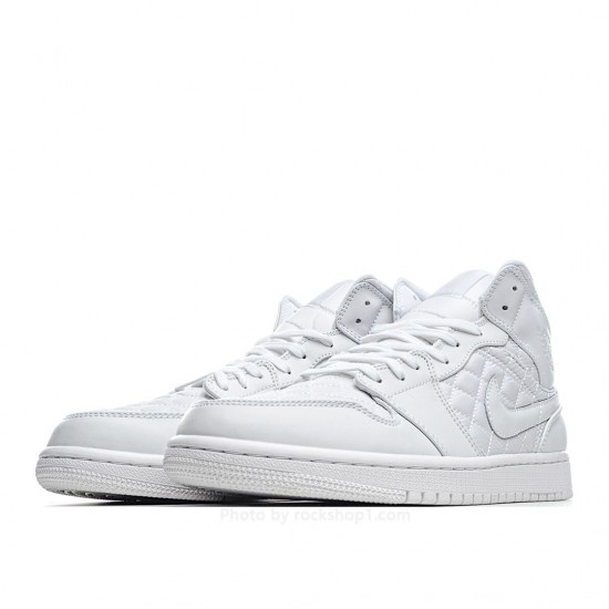 Wmns Air Jordan 1 Mid SE 'White Quilted'