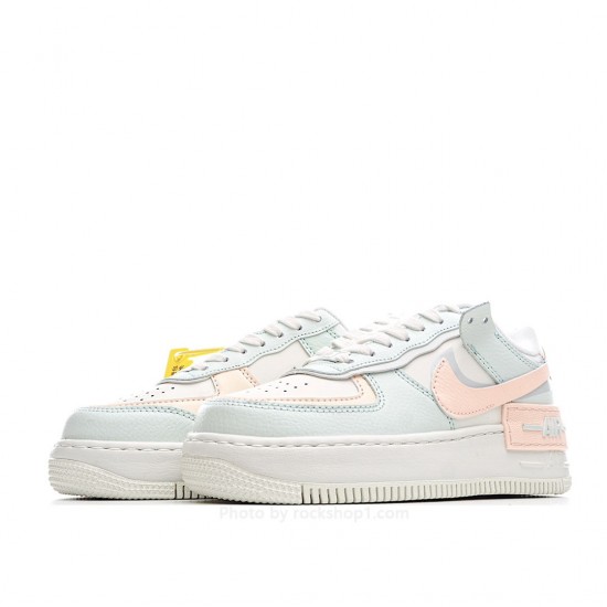 Nike Air Force 1 Shadow White, Blue and Pink Low-Top Sneakers