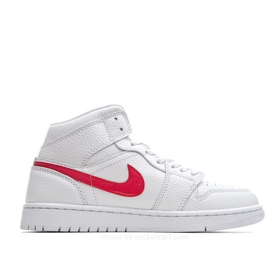 Wmns Air Jordan 1 Mid 'White University Red'