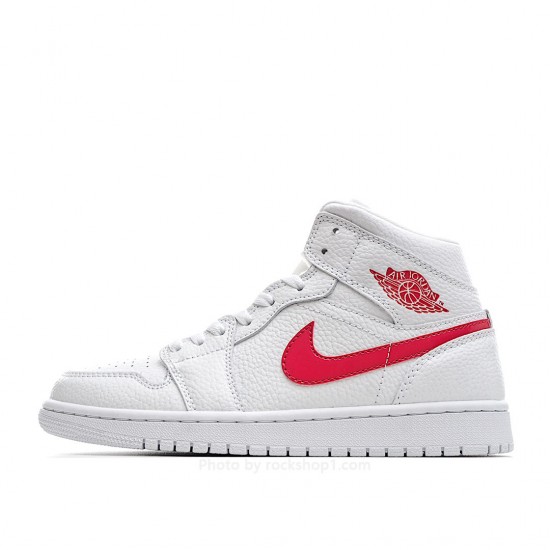 Wmns Air Jordan 1 Mid 'White University Red'