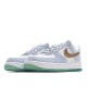 NikeAir Force 1 Low Top White Blue Gold