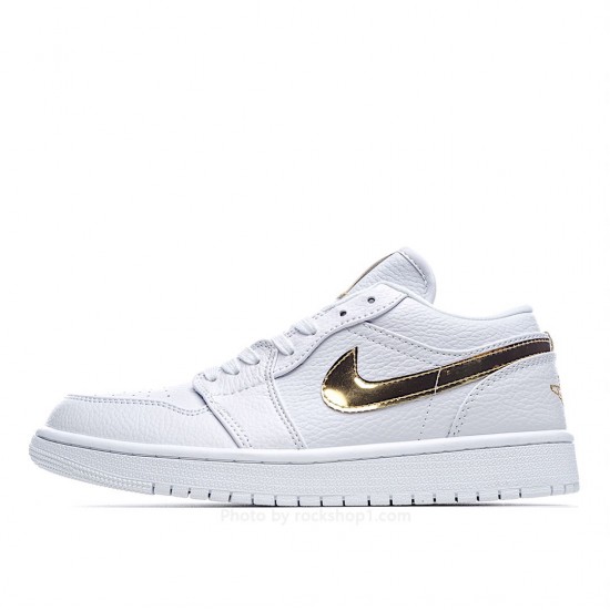 Wmns Air Jordan 1 Retro Low 'White Metallic Gold'