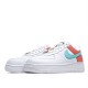 Nike Womens Air Force 1 07 SEWhite/Light Aqua Low Top Sneakers