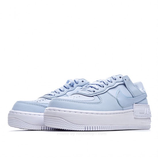 Nike Womens Air Force 1 AF1 Shadow White Hydrogen Blue  蓝云朵