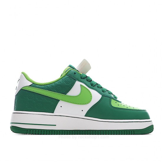 Nike Air Force Low First Use White and Green Low-Top Sneakers