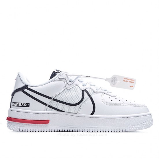 Nike AIR FORCE 1 REACT WHITE D/MS/X White Black Red