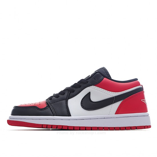 Air Jordan 1 Low Low Top Retro Culture Basketball Shoes Black Red Toe