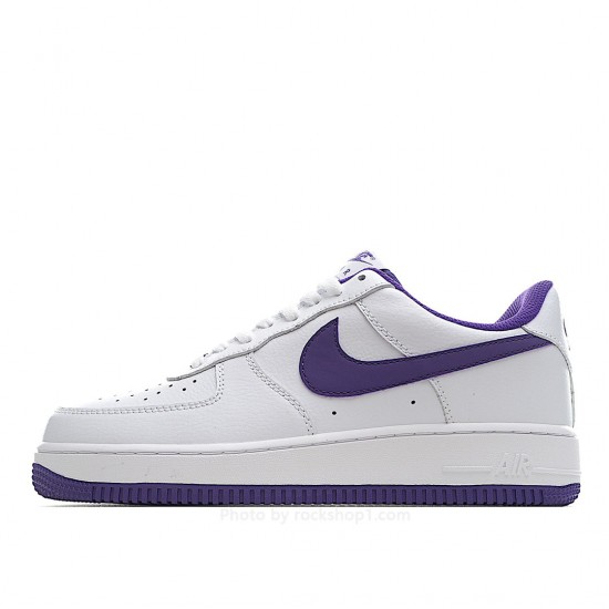 NikeAir Force 107 Low White Deep Purple Low Top