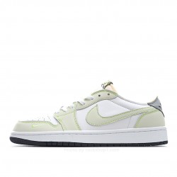 Air Jordan 1 Low Low Top Retro Culture Basketball Shoes White Green