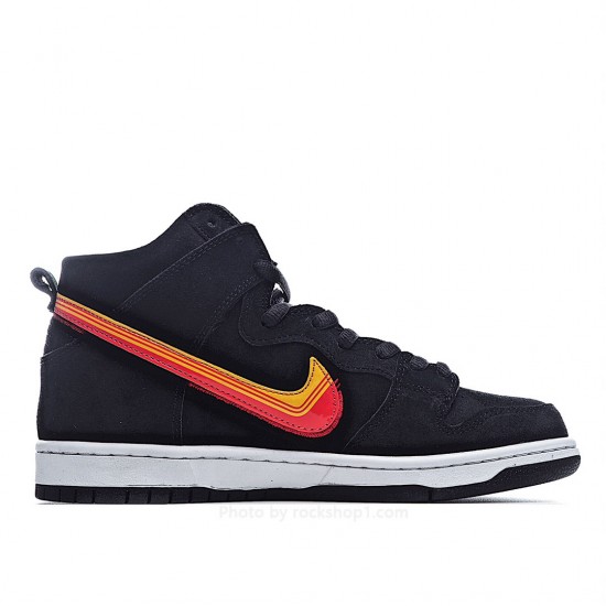 Nike SB DunkHigh Black Orange Yellow Hook High Cut