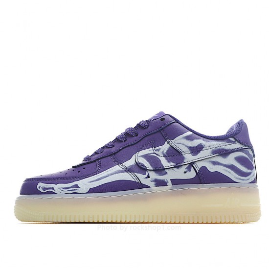 NikeAir Force 1 Skeleton Low Top Sneakers Purple