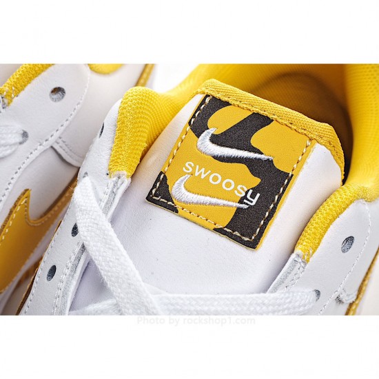 Nike Air Force 1 Low Low Top White and Yellow Double Hook