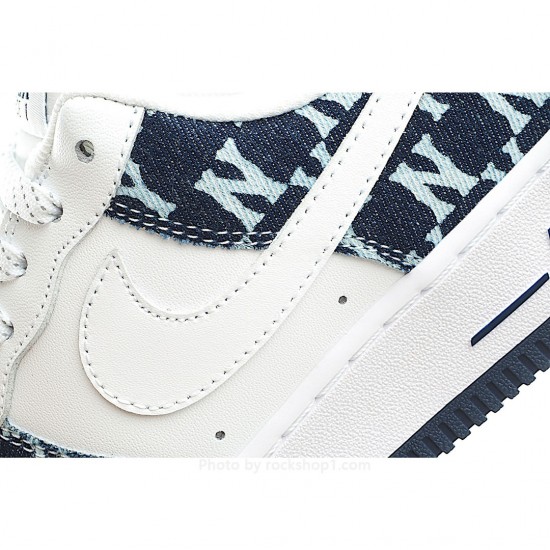 Nike Air Force 1'07 White and Blue Denim Print Panel