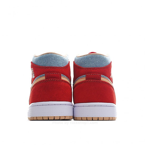 Air Jordan 1 Mid 'Denim Red'