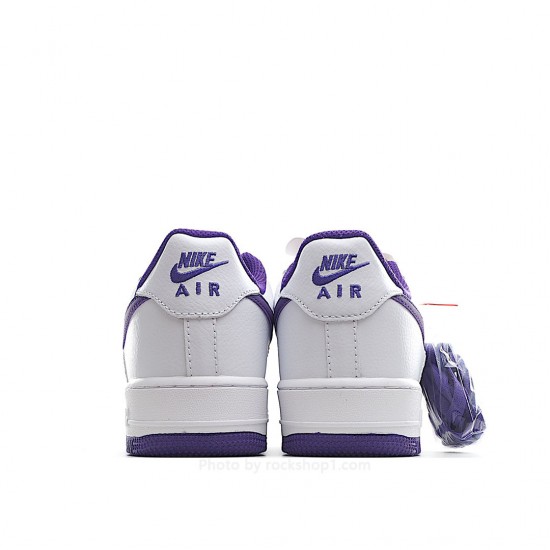 NikeAir Force 107 Low White Deep Purple Low Top