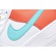 Nike Womens Air Force 1 07 SEWhite/Light Aqua Low Top Sneakers