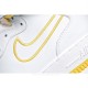 Nike Air Force1 White and Yellow Mid Top