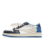 Travis Scott x Fragment x Air Jordan 1 Low "Military Blue" Lightning Barb