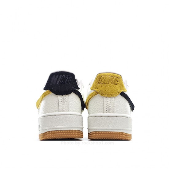 Nike Air Force1 Vandalized Black and Yellow Sneakers